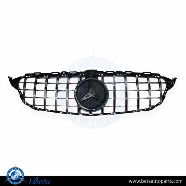 W205-gt-style-grille-chrome.jpg Mercedes C-Class W205 (2015-2018), Radiator Grille GT Look with Camera Hole (Black and Chrome), China