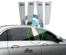 W213-PILLAR-TAIWAN-2136901A87.jpg Mercedes E-Class W213 (2017-2023), Door Pillars (Matt Chrome), Taiwan, 2136901A87