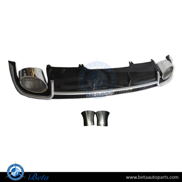 Audi A4 (2016-2019), Rear Diffuser RS4  Look with Exhaust Tips for Standard, China, 8W0807521