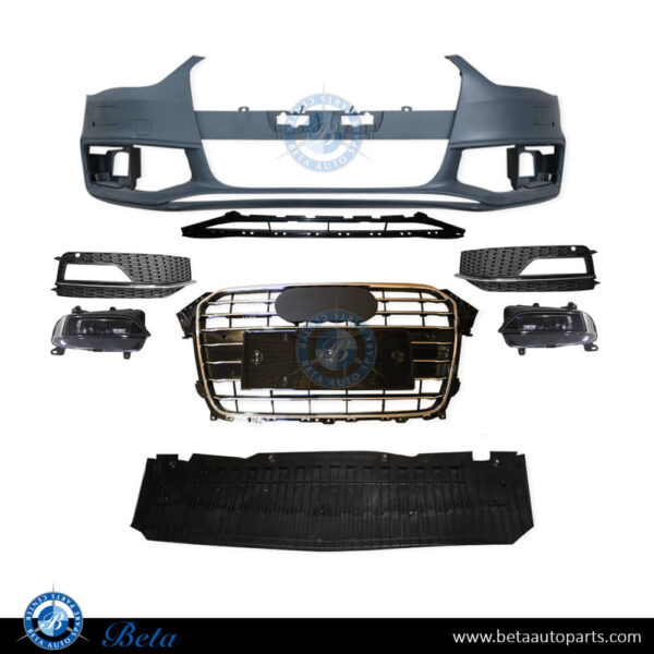 Audi A4 S-Line (2012-2015), Front Bumper with PDC with Washer, China, 8K0807065F
