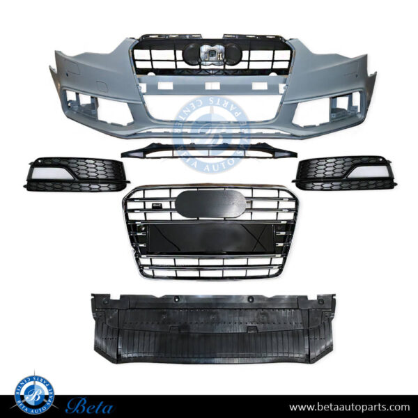 Audi A5 S-Line (2012-2016), Front Bumper with PDC / Washer, China, 8T0807065E