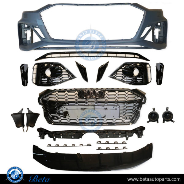 audi-a5-rs5-look-front-bumper-2020-parts.jpg Audi A5 (2020-2024), Front Bumper RS5 Look with PDC with Park Assist with Radiator Grille, China, 8W6807065AG