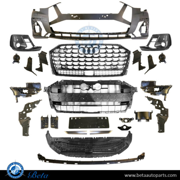 Audi A8 S-Line (2022-Up), Front Bumper with PDC