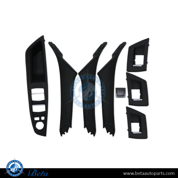 BMW 5 Series F10 (2010-2016), Door Handles and Switch Covers Set (Black), China, 51417225847 / 51417225848 / 51417225873 / 51417225848 / 51417225364
