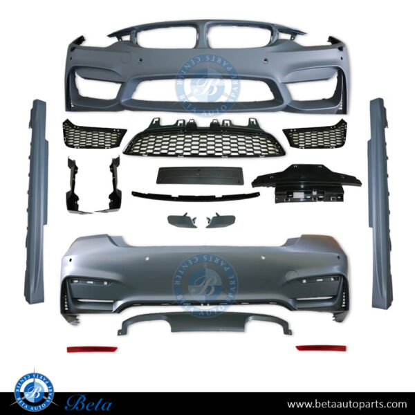 BMW 4 Series F32 (2014-2020), Front Bumper and Rear Bumper M4 Look with PDC / Washer, Taiwan