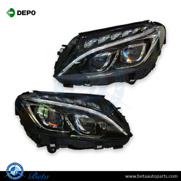both-1.jpg Mercedes C-Class W205 (2015-2018), Headlamp Upgrade from Halogen to Dynamic LED (Europe Type), Depo