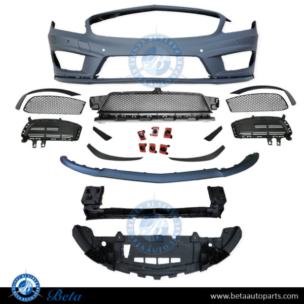 mercedes-a-class-w176-amg-a45-front-bumper-parts.jpg Mercedes A-Class W176 (2013-2015), Front Bumper A45 with PDC with Washer, Taiwan, 1768853525