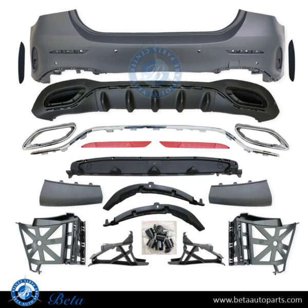mercedes-a-class-w177-normal-amg-sedan-rear-bumper-spare-parts.jpg Mercedes A-Class Sedan W177 (2019-2022), Rear Bumper Normal AMG with Park Assist, Taiwan