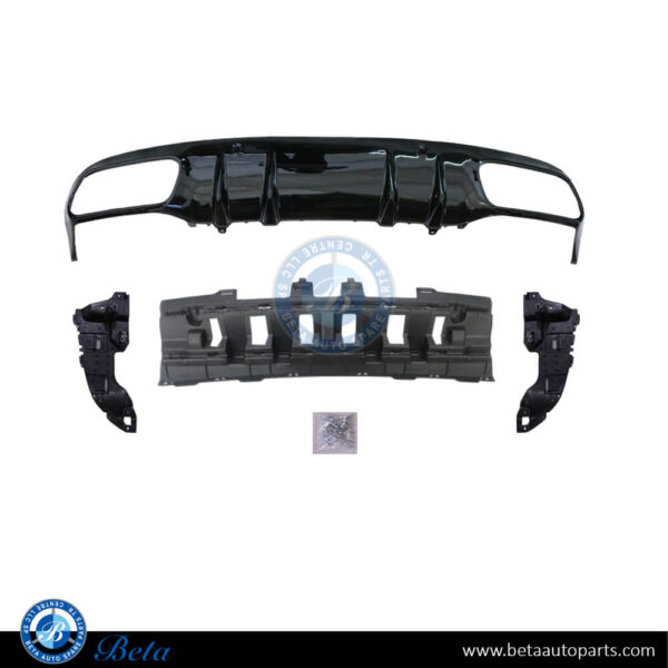 Mercedes C-Class Coupe C205 (2019-2021), Rear Diffuser AMG C63 for Normal AMG (Black), China, 2058856803