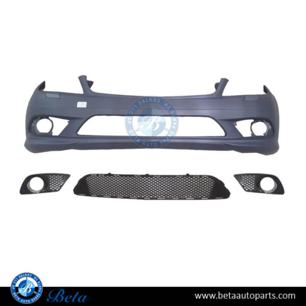 Mercedes C-Class W204 (2008-2010), Front Bumper Avantgarde/AMG without PDC with Washer, Taiwan, 2048857425