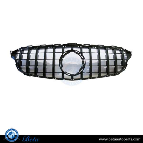 mercedes-c-class-w205-grille-gt-style-2019-without-camera-FS205027.jpg Mercedes C-Class W205 (2019-2021), Radiator Grille GT Look without Camera Hole (All Black), China