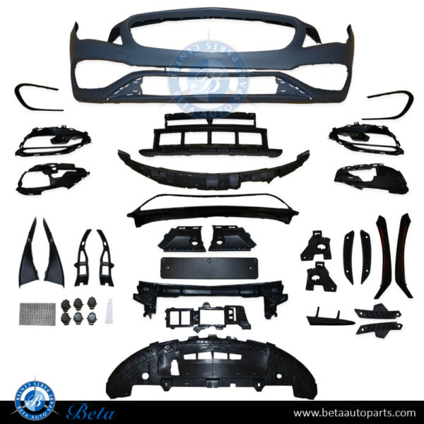mercedes-cla-c117-front-bumper-complete-amg-cla45-spare-parts.jpg Mercedes CLA-Class C117 (2017-2018), Front Bumper AMG CLA45 with PDC, Taiwan, 1178802701
