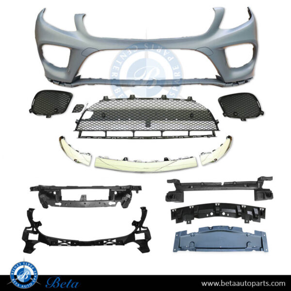 Mercedes GLE-Class W166 (2015-2018), Front Bumper Normal AMG with PDC with Foam with Brackets with Inner Frame, China
