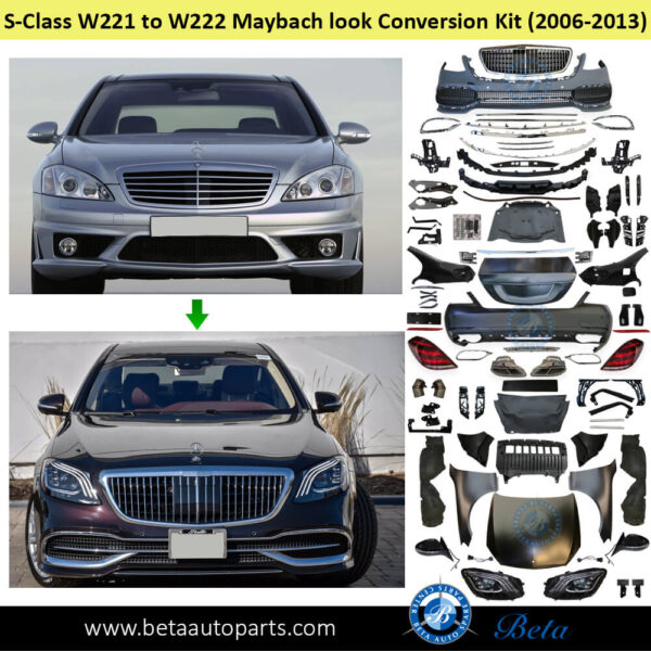 mercedes-s-class-w221-body-kit-conversion-upgrade-to-w222-maybach-look-front.jpg Mercedes S-Class W221 (2006-2013), Body Kit Conversion Upgrade To W222 Maybach Look, China