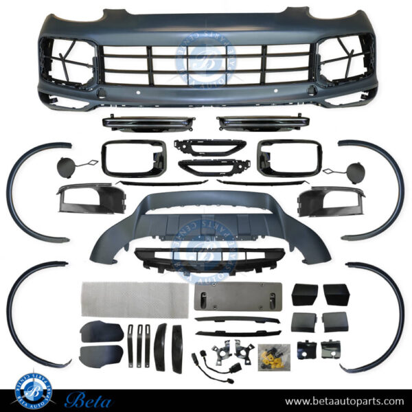Porsche Cayenne (2011-2014), Front Bumper Upgrade to 2018 Turbo Look, China, 95850522131