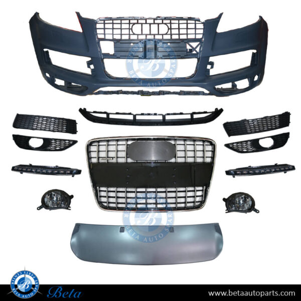 Audi Q7 S-Line (2010-2015), Front Bumper with Fog Lamp and DRL, China, 4L0807105M