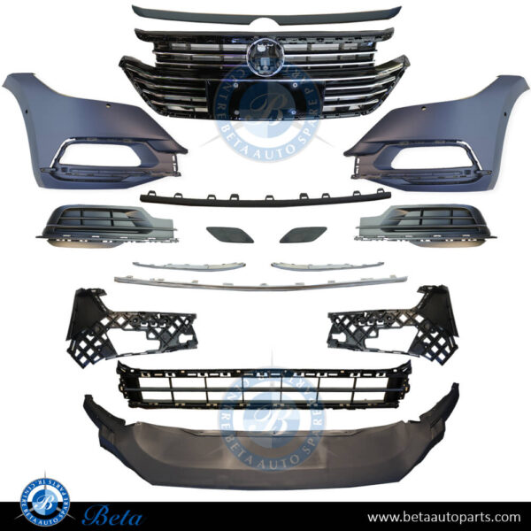 Volkswagen Arteon (2018-2020), Front Bumper with PDC with Washer with Radiator Grille, China, 3G8807013B / 3G8807014B
