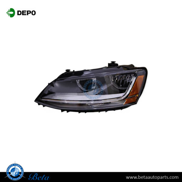 Volkswagen Jetta (2015-2018), Headlamp Normal with DRL - USA Type (Left), Depo, 5C7941005J
